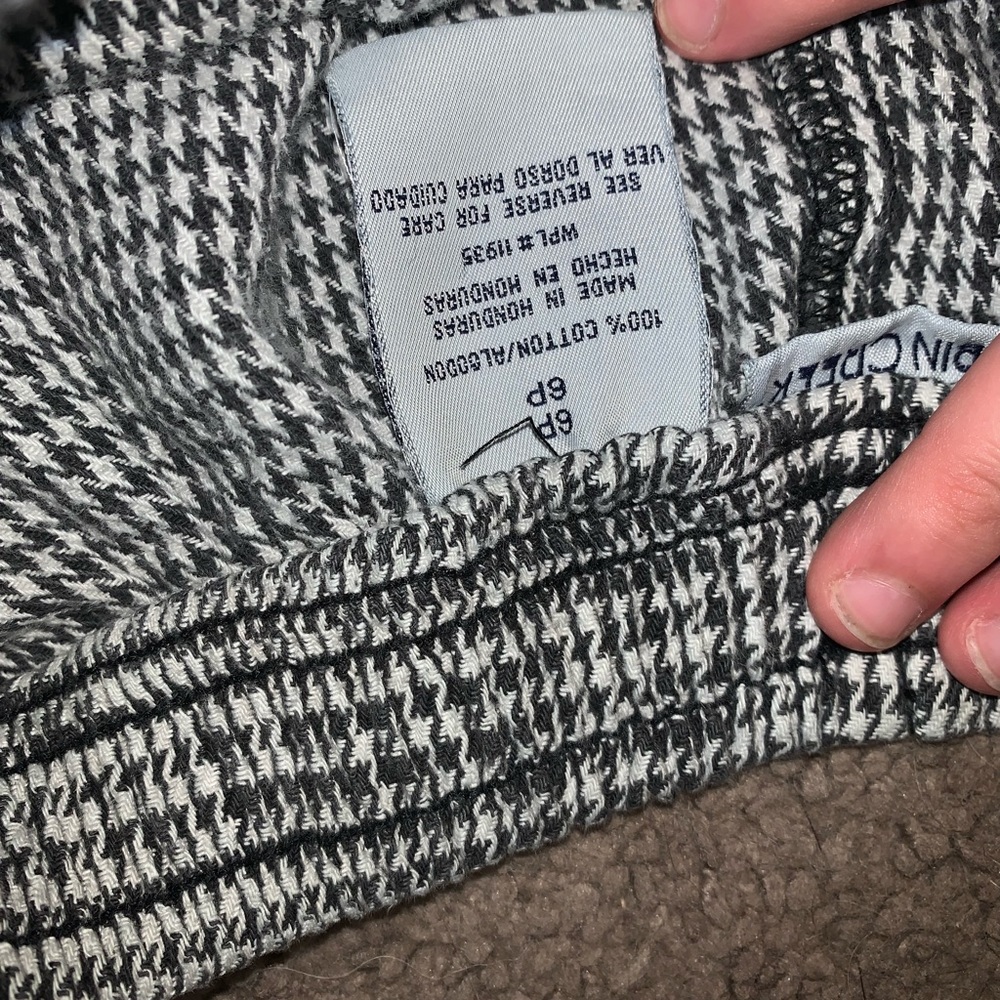 Work pants checkered white and black pattern